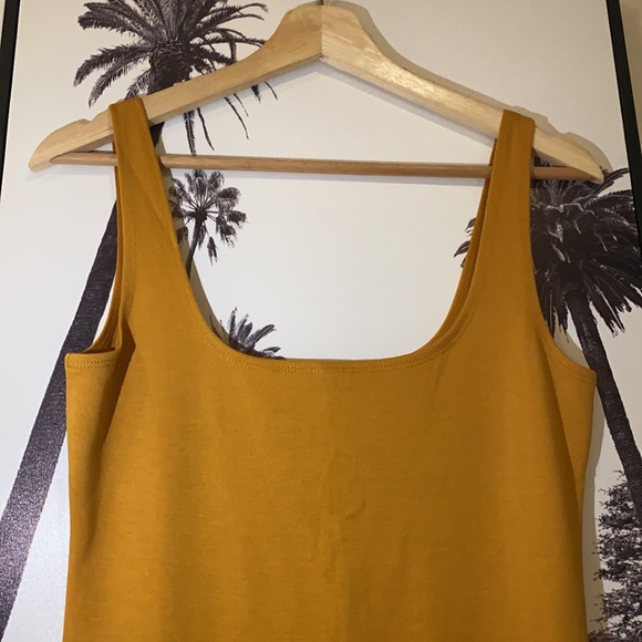 Mustard yellow bodycon Cotton:On MIDI dress size Medium NWOT - Picture 2 of 6